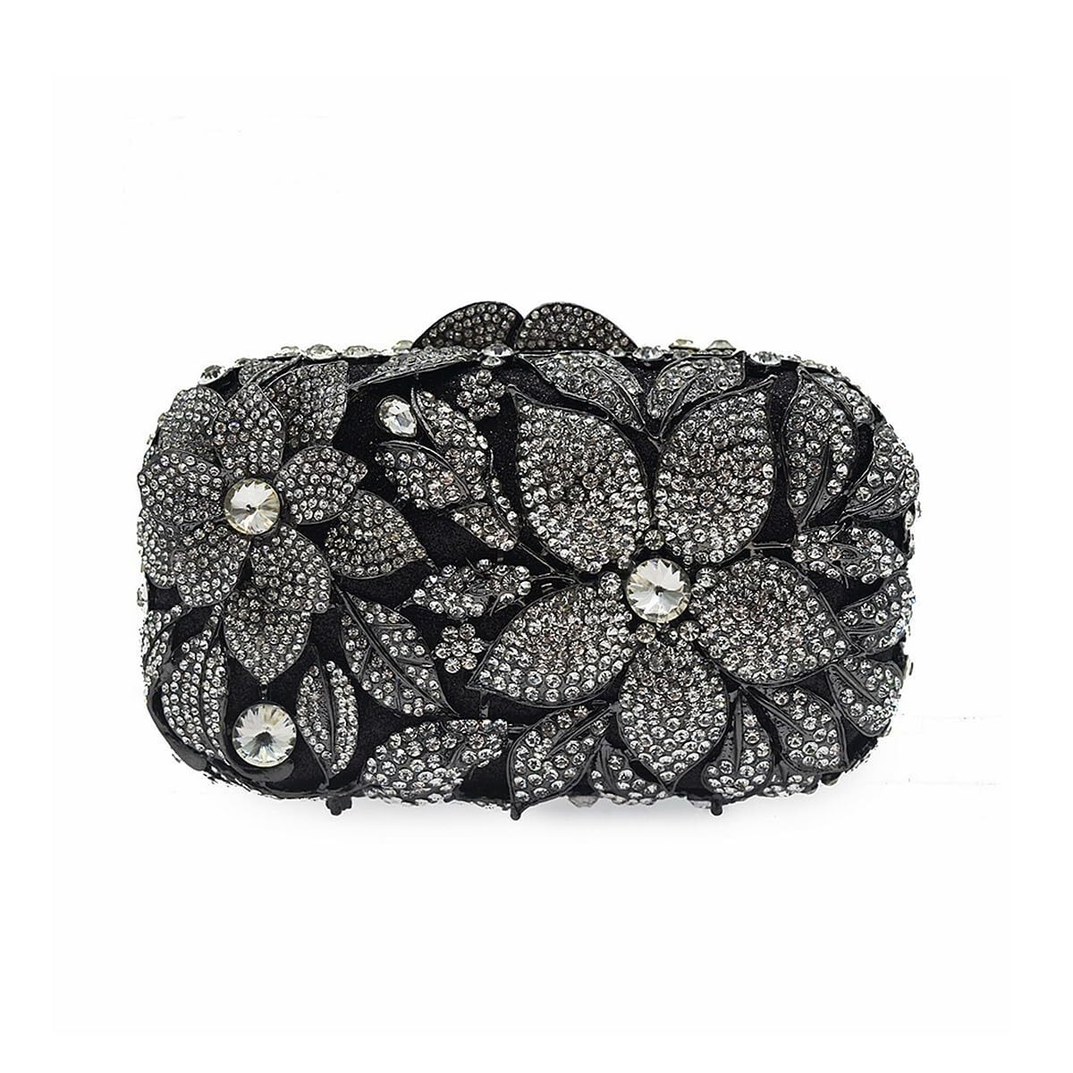 5872 Rhinestone Flower Clutch Purses Formal Evening Handbags Bridal Floral